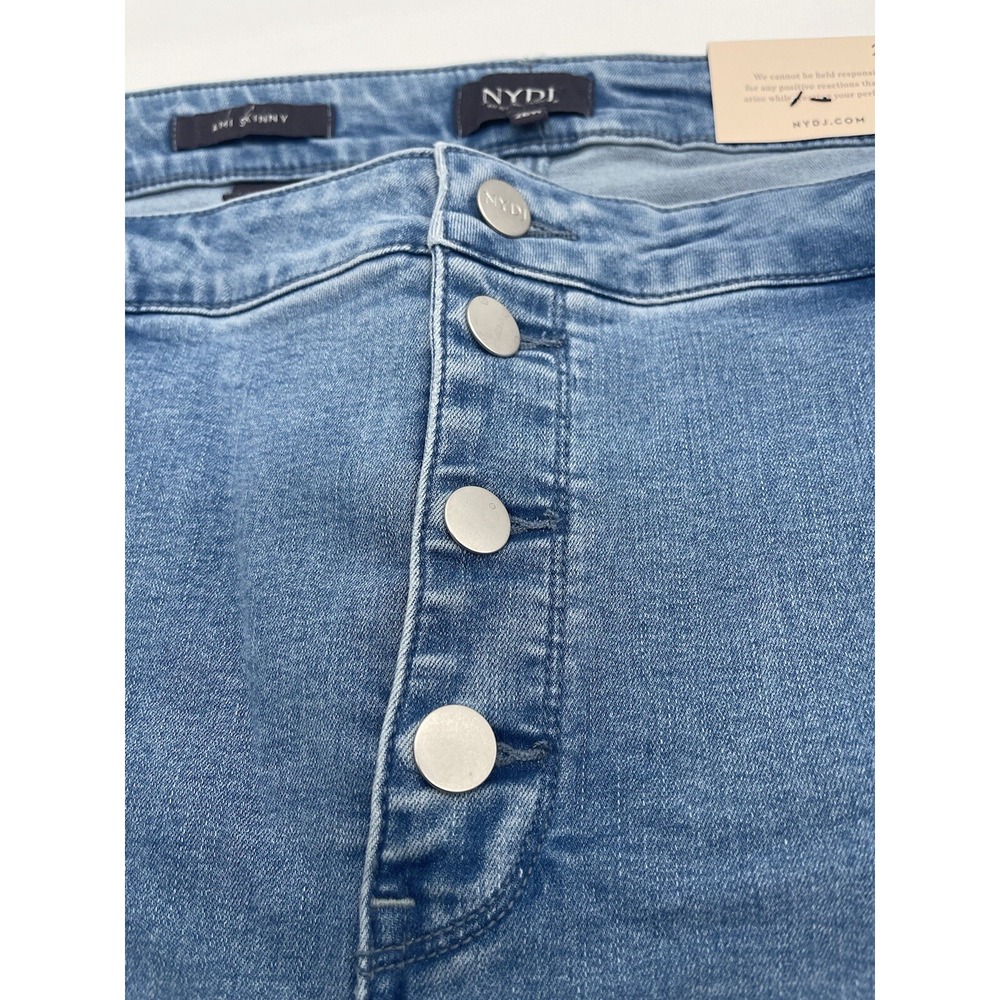 NYDJ Women's Ami Ankle Skinny Jeans Exposed Button Fly Light Blue 28W - Picture 4 of 7